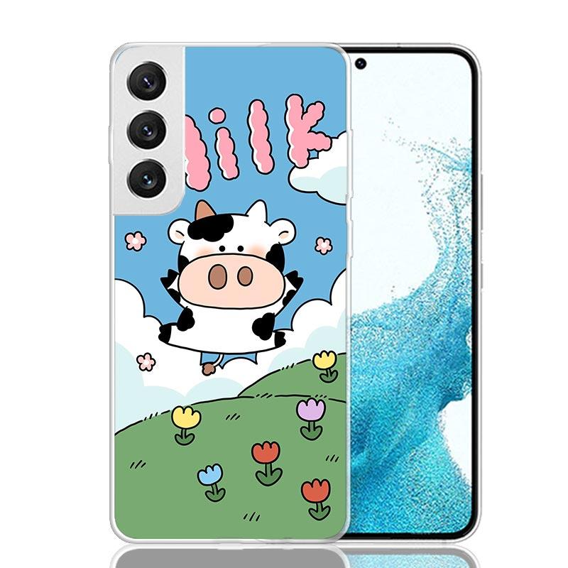 Dairy Cattle Cow Speckle Cute Phone Case For Samsung Galaxy S25 S24 S23 S22 S21 FE S20 Ultra S10 Plus Art Customized Coque Capa