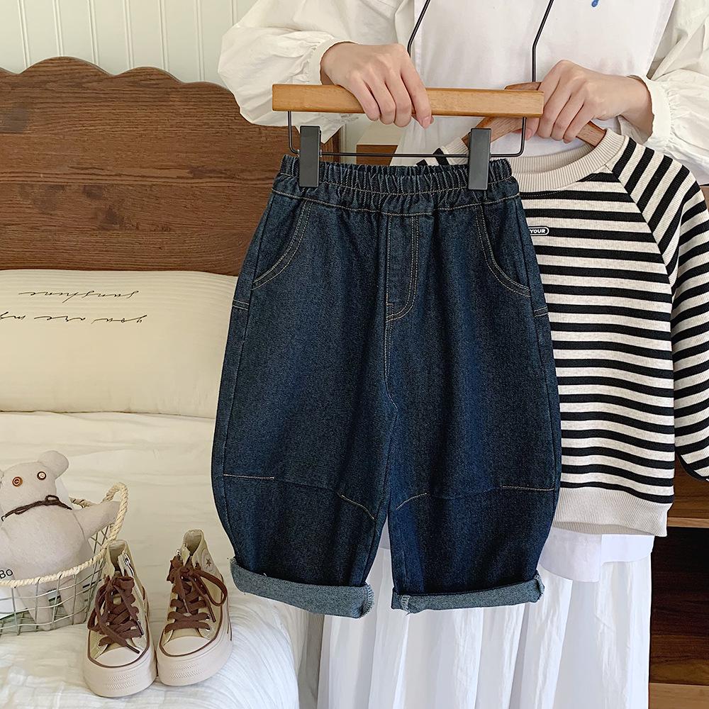 Calças Jeans Casuais para Meninos Coreanos Outono 2025 - Calças de Moda Versáteis para Crianças