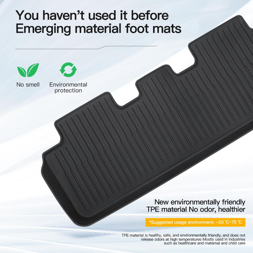 YZ For Tesla Floor Mat Model Y 2025-2025 Model 3 Highland Car Trunk Mat Luggage Mat TPE Waterproof Anti-Slip Set Floor Liner Mat