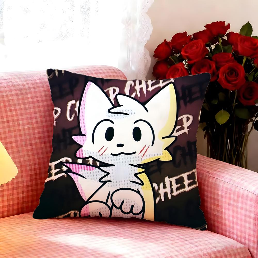 Cute Character SSilly Cat Cushion Cover Premium Soft Pillowcase SkinFriendly Breathable MultiPurpose for Home Office Travel