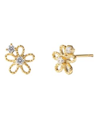 Alleun Silver 925 Cubic Mini Flower Earrings