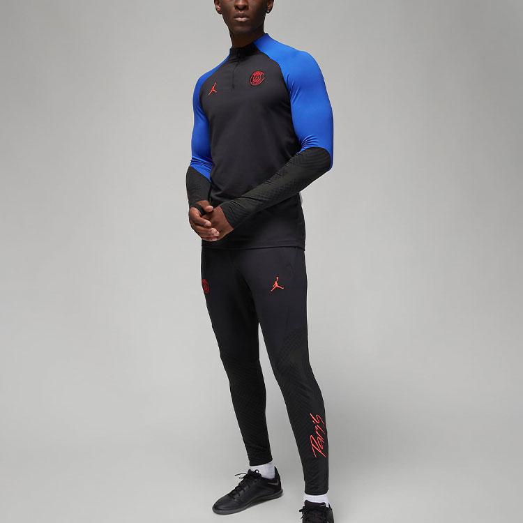 Jordan Tricou cu mânecă lungă pentru bărbați Paris Saint-Germain Seria de antrenament de fotbal Logo Color Block Slim Fit Negru DN1259-011