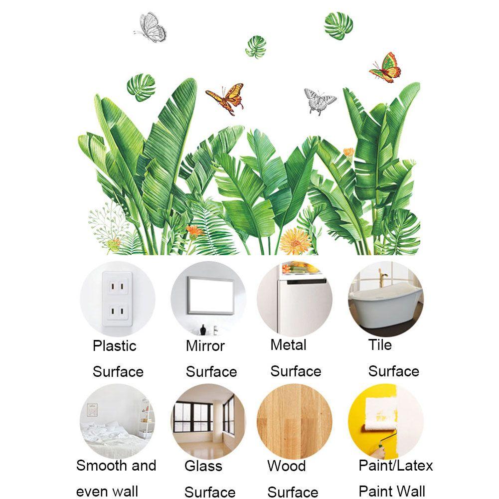 Art Murals Butterfly Removable Wall Stickers Flower Plants Leaves Wall Decals