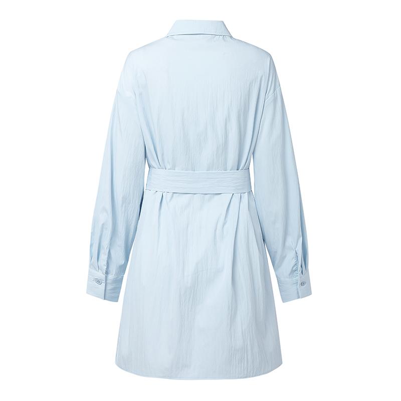 VONDA Damska Mini Sukienka Koszulowa Casual z Kołnierzykiem, Zapinana na Guziki, z Paskiem, Jednolita