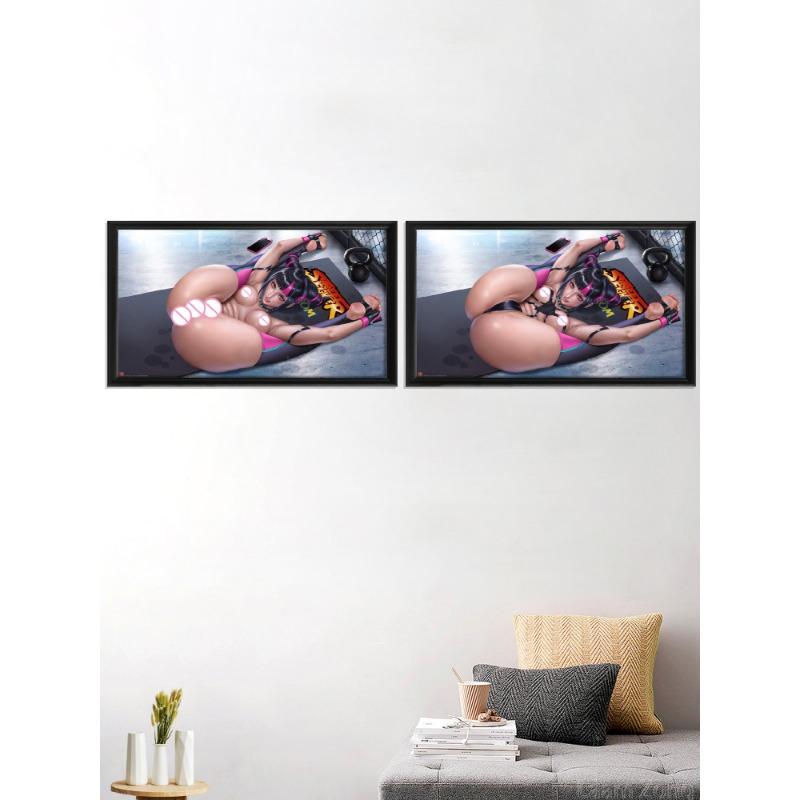 Juri Chun Li Juri Han Game Anime Sexy Nude Girl Cartoon Art-Poster Living-Bedroom Decor Prints Home Silk Decoration Picture Wall
