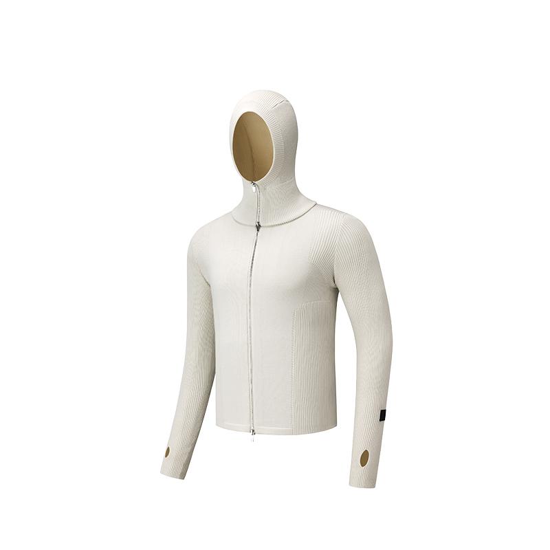 Anta X Kris Outdoor Series Однотонный вязаный свитер с капюшоном на молнии, с длинным рукавом, унисекс 172546713G-5 M