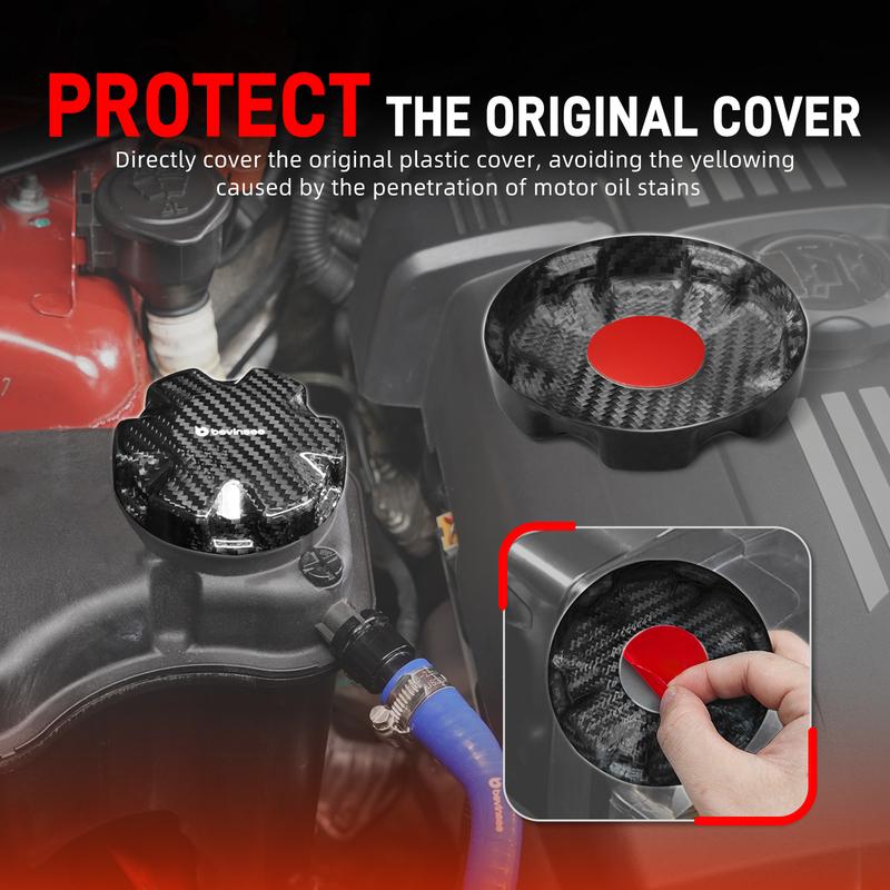 Carbon Fiber Coolant Tank Cap Cover for BMW E90 E92 E91 E93 E82 F10 F11 F20 F22 F30 F36 X1 E84 X5 E70 F15, Replace 17117639020