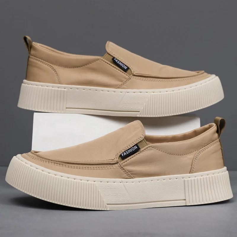 Men Casual Shoes Platform Canvas Shoes Breathable Slip on Flats Man Loafers Comfortable Lightweight Walking Shoes Size 48