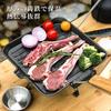 KingCamp Cast Iron Grill Pan, 24cm (Induction Compatible, Direct Heat Compatible, Uncoated), with Folding Handle, Tongs, and Brush, for Yakiniku, Fish