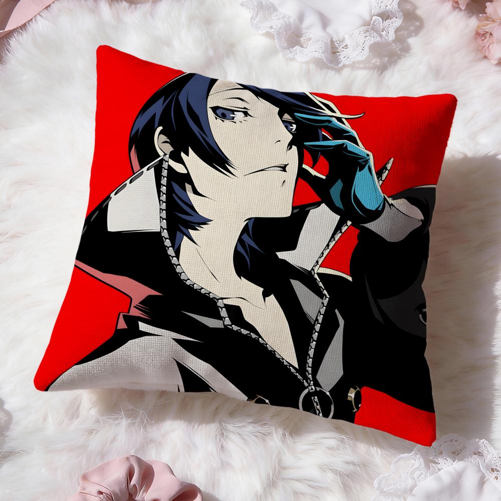 Game p-Persona 5 Cushion Cover Premium Comfort Reversible Pillow Cove -Two In One Design for Any Room & Car Interior
