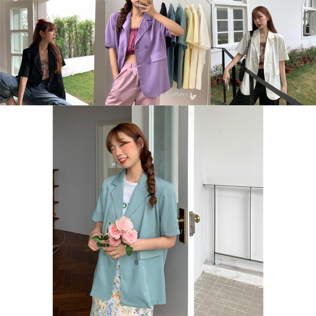 Chic Girl Korean High-quality Short-sleeve Suit Jacket Soft And Exquisite Fabric