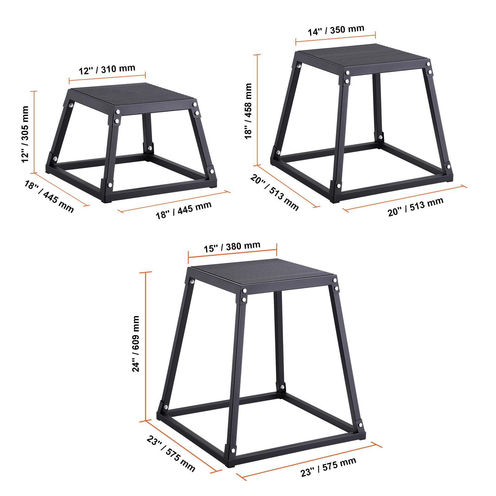 

SucceBuy 12/18/24 дюйма Плиометрические прыжковые коробки Плио-бокс Платформа и Прыжковая коробка для ловкости Нескользящий Набор коробок для фитнес-упражнений Степ-аэробики