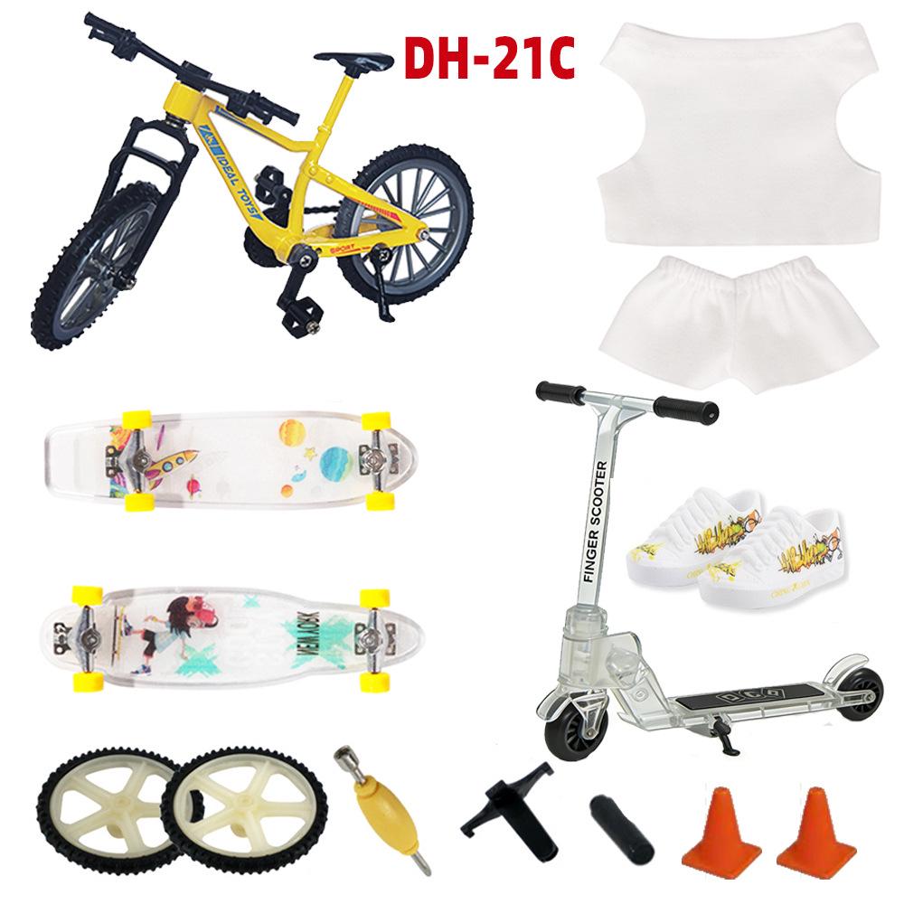 Mini Finger Bike, Skateboard, Scooter & Pants Toy Set