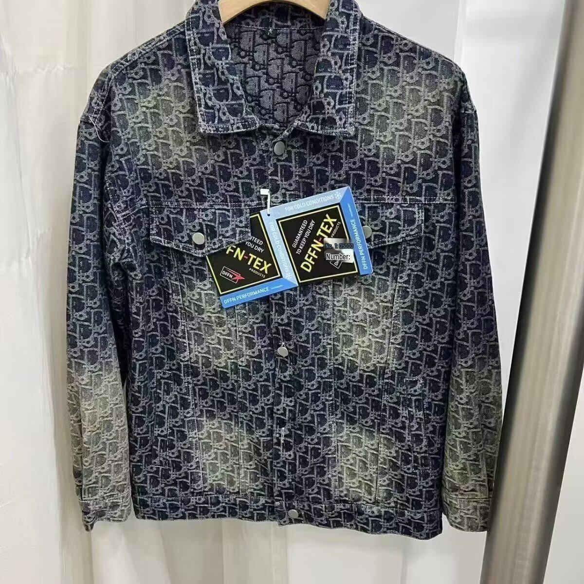 

Men s Trendy Jacquard Denim Jacket: Spring/Autumn Hipster Style American Streetwear S