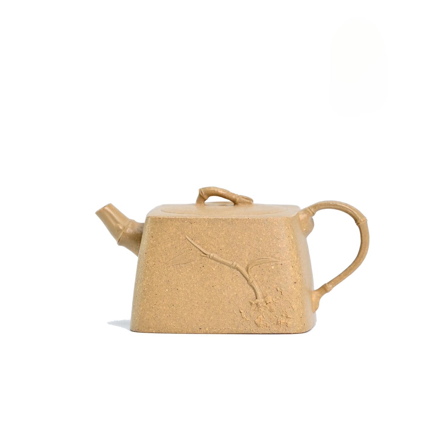 

150ml Creative Yixing Purple Clay Teapots Handmade Square Cloud Bamboo Pot Raw Ore Thin-body Section Mud Kettle Zisha Tea Set