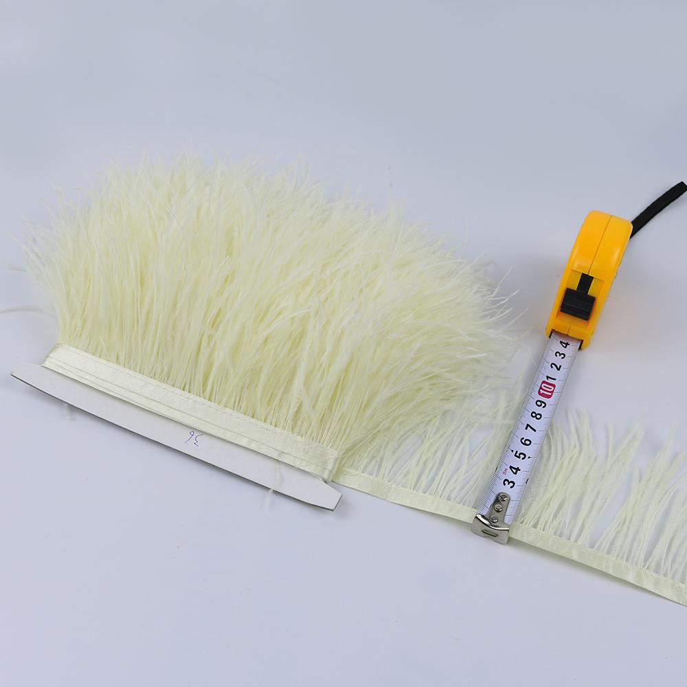 Feather1Meter 8-10cm Ostrich Feather Trim Fringe Ribbon Lake Blue for Dress Clothes Sleeve Decoration Sewing Plumes Fabric Fashion