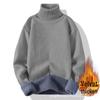 Men's High Neck Wool Sweater - Autumn/Winter 2025, Thickened Plus Velvet Knitwear, Warm Base Layer