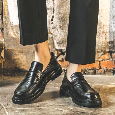 Slipper Herren Neu Britischer Stil Star Mit Dem Gleichen Akademischen Stil Einzelne Schuhe Dicksohlige Formelle Lederschuhe Mit Anzug 3512-J