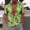 Summer Fashion Hawaiian Floral Beach Casual Shirt 3D Plant Pattern T-shirt Retro Short Sleeve Vacation Outdoor Men's and Women's Shirt