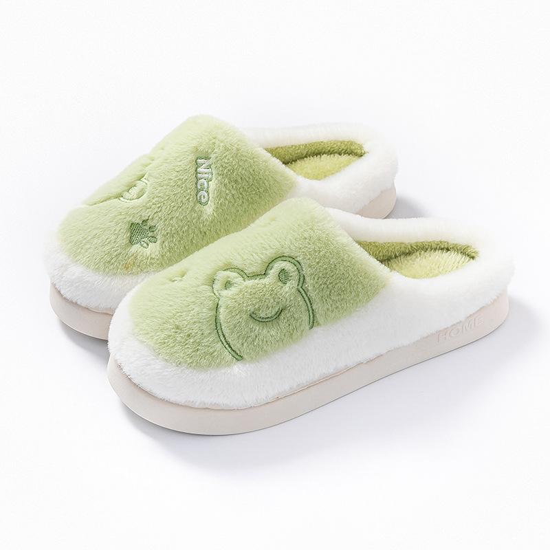 Plush cotton slippers autumn and winter indoor home dormitory hotel thick-soled plush warm couple shoes