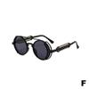 Round Frame Punk Sunglasses Retro Avant-garde Trend European/American And Hollow Men Colorful S B4W8