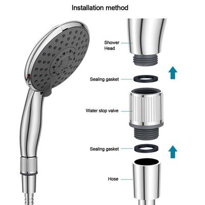 Convenient ABS Sprayer Shut-Off Switch Water Stop Valve Shower Head Arm Diverter Shut-Off Valve Flow Regulator