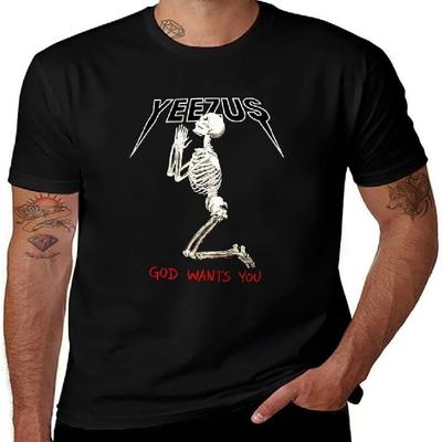 Hcotproe Mens T-Shirt Yeezus T-Shirt Summer Casual Short Crew Short Sleeves Top