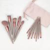 Custom Private Label Green 13-Piece Professional Face Makeup Brush Set with Angular Blush and Soft Bristles
