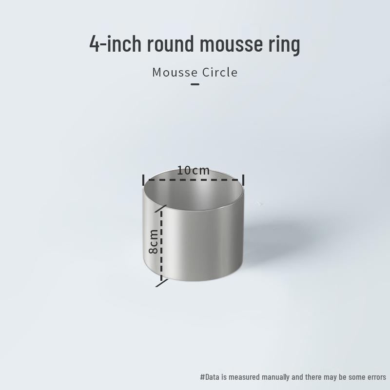 Round Square Heart-Shaped Mousse & Tower Ring, 4-10 Inch, Stainless Steel Baking Mold.