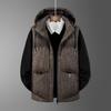 Men's Zipper Sleeveless Cardigan Hooded Contrasting Color Coat Vest Autumn and Winter Fashion Top