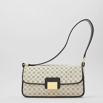 Underarm Bag New Women's Bag Colorblock Baguette Geometric Print Shoulder Bag Canvas Plaid Small Square Bag Lock