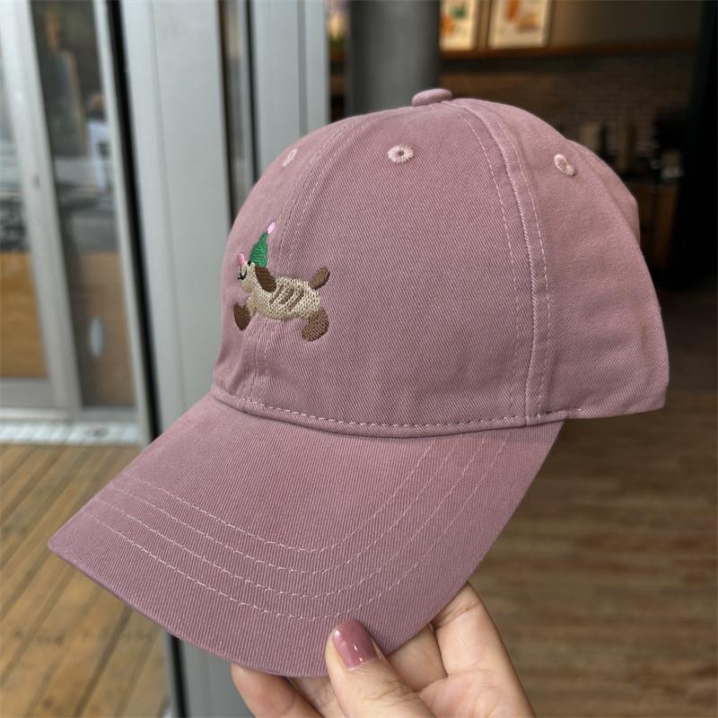 Dog Dachshund Lovely Embroidered Baseball Cap Adjustable For Outdoor Leisure Use