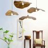 New Chinese Lotus Leaf Chandelier Zen Tea Table Hot Pot Kitchen Retro Creative Light Luxury Staircase Bar Decorative Lighting