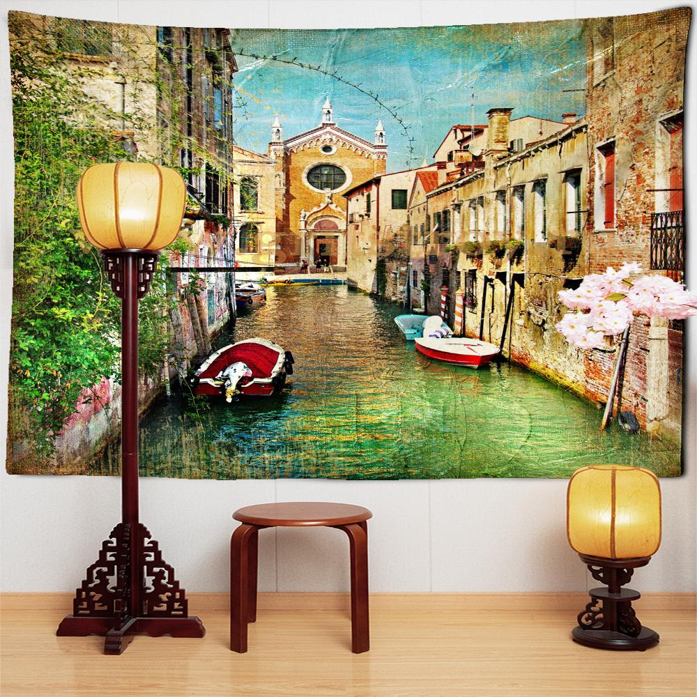 Картина маслом Архитектура Гобелен Настенный Гобелен Хиппи Богемный Стиль Эстетический — фото 3