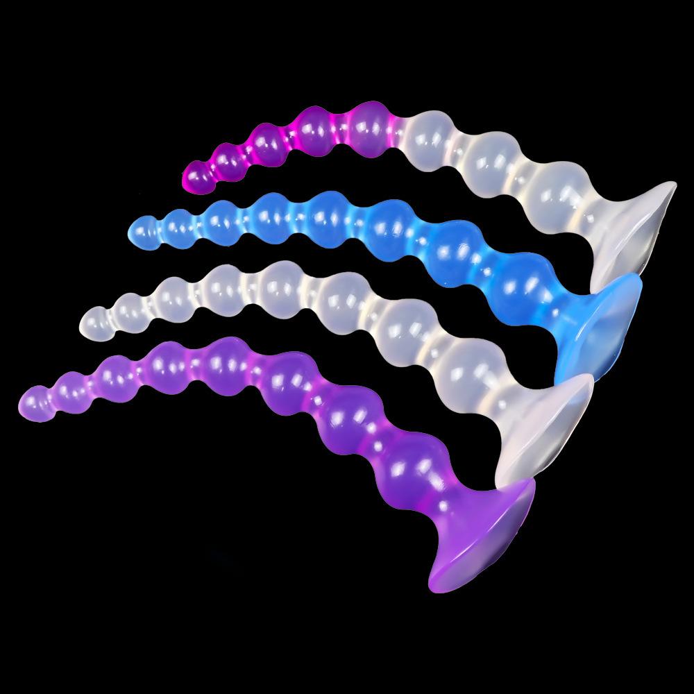 Transparent Colored Bead Anal Plug SM For Men And Women Large Suction Cup For Sexual Pleasure Anal Expansion Device Adult Toy
