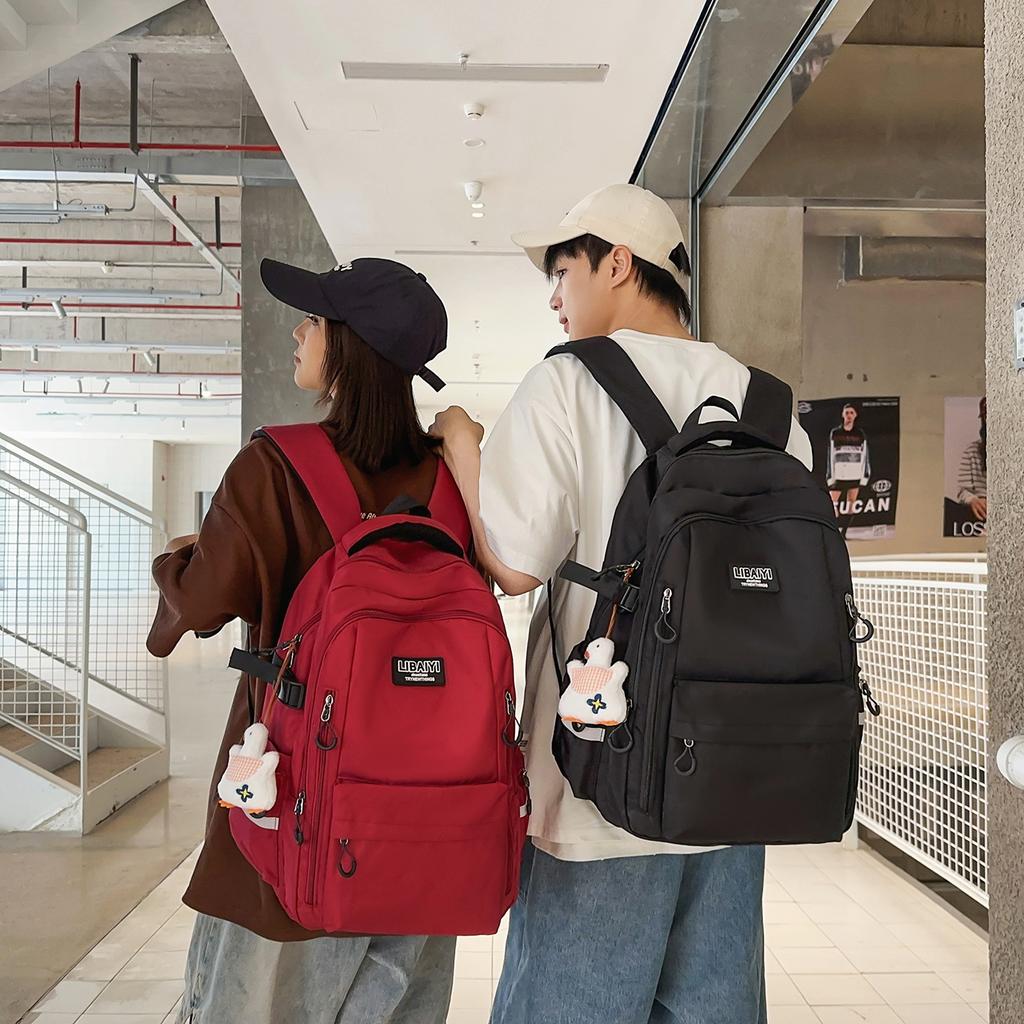 Schoolbag1011 summer new leisure computer schoolbag student solid color large capacity outdoor travel backpack Korean version backpack