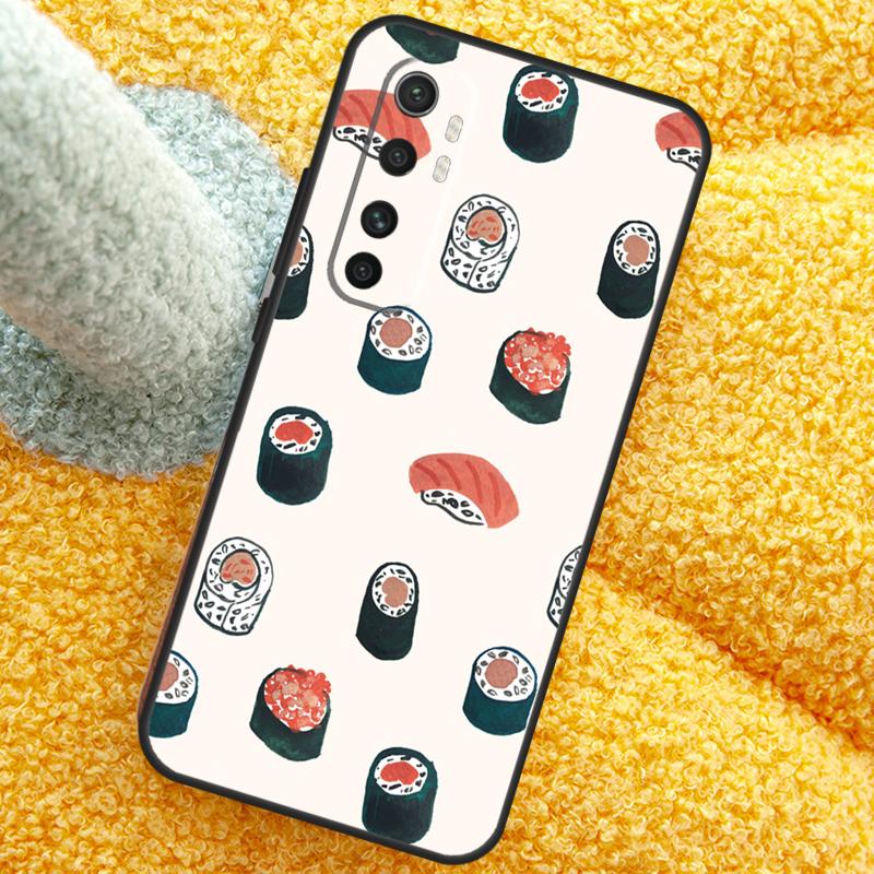 Kawaii Sushi Pattern Case For Xiaomi 17 Pro Max 13 14 15 Ultra 13T 14T 15T Cover For POCO X7 X5 X6 F5 F6 F7 F8 Pro