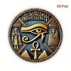 Egyptian Totem Metal Wall Art Eye of Horus Anubis Ra Golden Blue Mystical Decor Gift