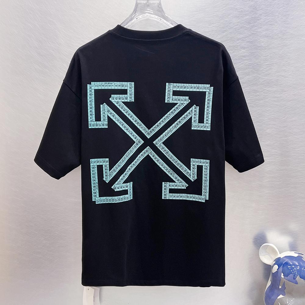 9296 Off-White Summer Men's and Women's Pure Cotton Print Oversized T-shirt Street Wear