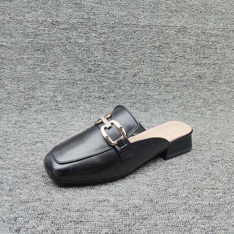 Fashion Shoes Woman 2025 Slippers Casual Pantofle Cover Toe Loafers Luxury Soft New Genuine Leather Summer Slides Leisure Fashion