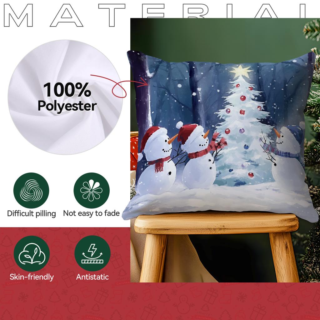 Retro Christmas Stylecushions Pillowcase Polyester Cushion Cover Throw Pillow Sofa Decoration Pillowcover Home Decor