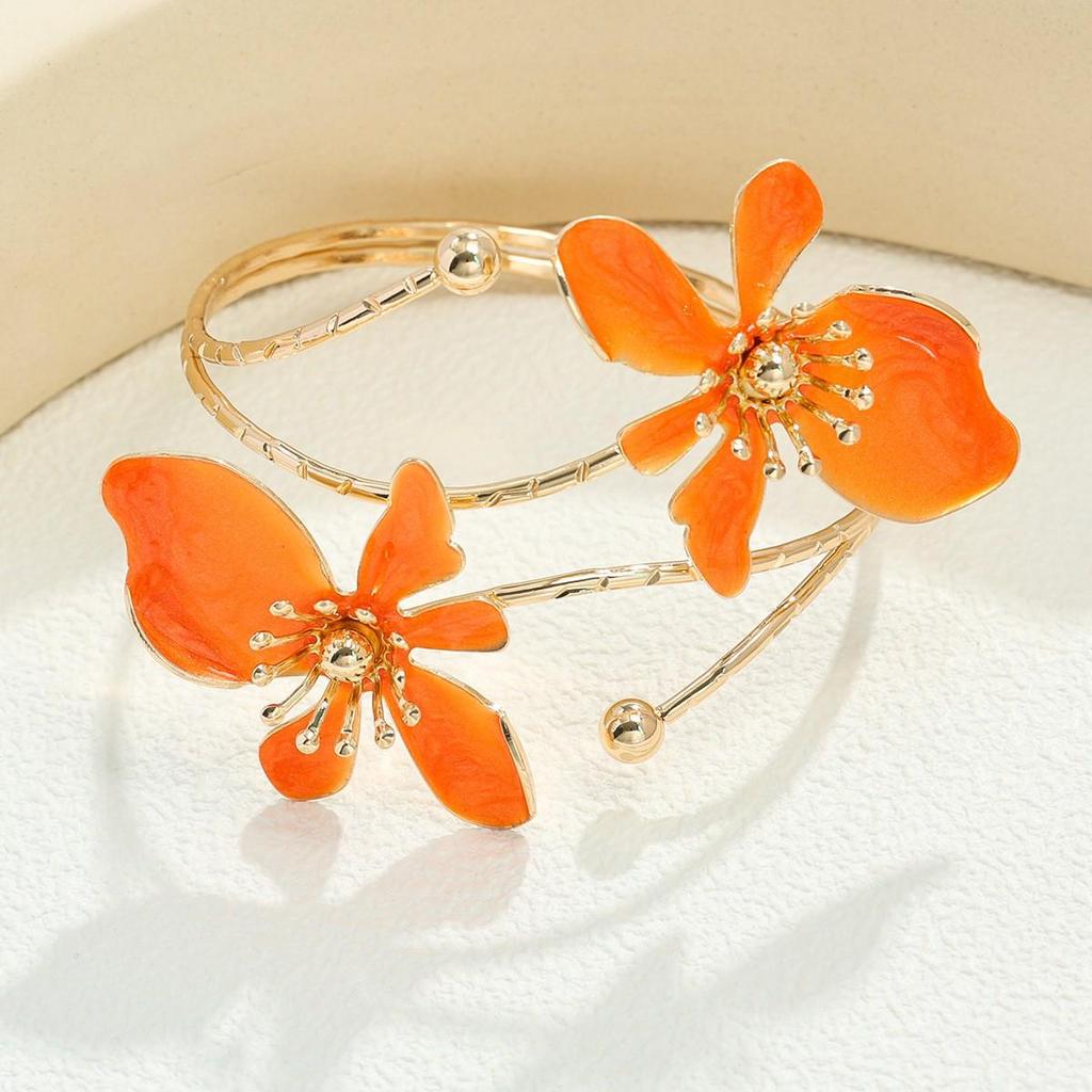 European & American Multilayer Leaf Drip Oil Jewelry Set: Necklace, Earrings, Bracelet & Ring