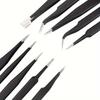 9/10/11Pcs Stainless Steel Antistatic Tweezers Anti-Static Electronic Tweezers  Mobile Phone Repair
