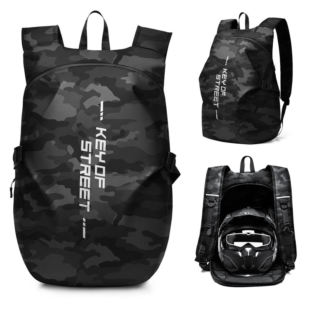 SEAFEW Waterproof Motorcycle Helmet Helmet Large Capacity Travel Bag for and Camping Black Men's Bag, Backpack, Case, Cycling, Mountaineering, Sports,