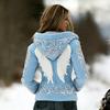 Damen Schneeflocke 3D-Druck Flanell Reißverschluss Kapuzenjacke Winter Warm Fleece Hoodie Lässiger Langarmmantel S-5XL