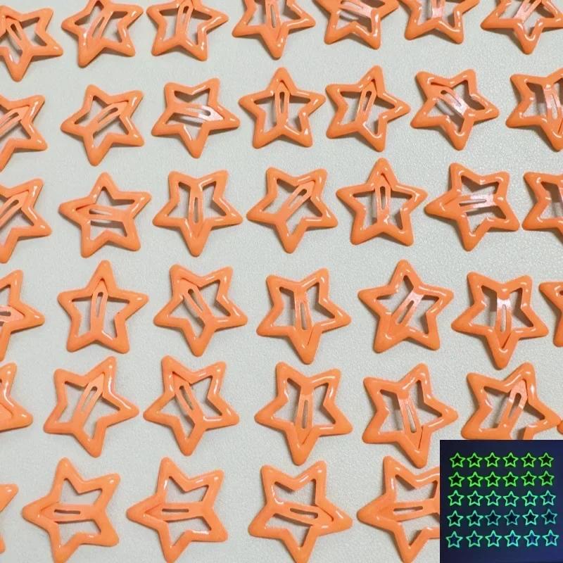 10pz Fermacapelli a Stella Colorati Luminescenti, Mollette BB a Scatto, Barrettine Luminose, Pinze per Capelli Bambina, Accessori per Acconciature Bambini