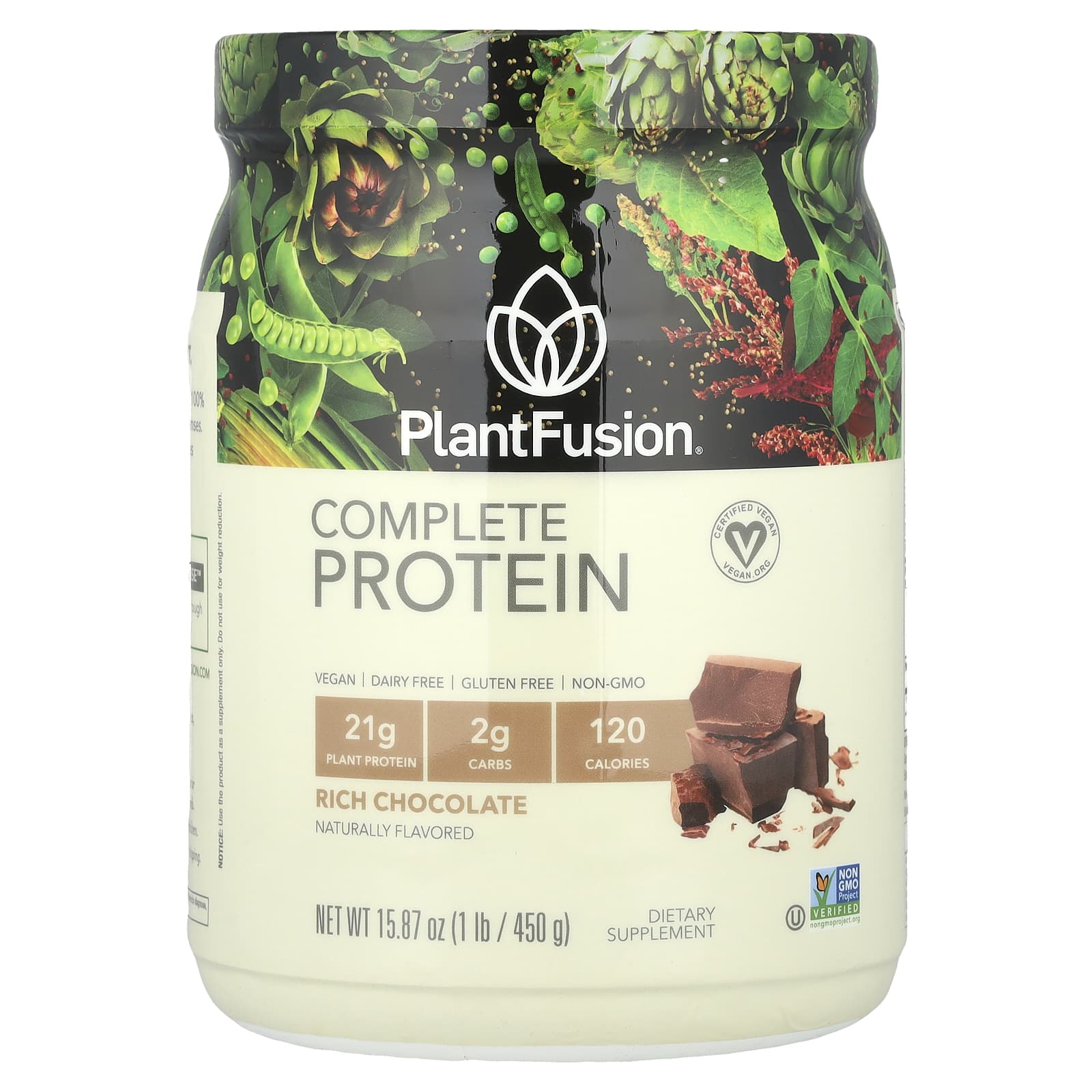 

PlantFusion, Complete Protein, Rich Chocolate, 1 lb (450 g)