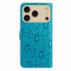 For iPhone 17 Pro Leather Case Daisy Imprint Wallet Stand Phone Protective Cover
