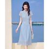 New Chinese Style Stand Collar Slimming Petite Dress