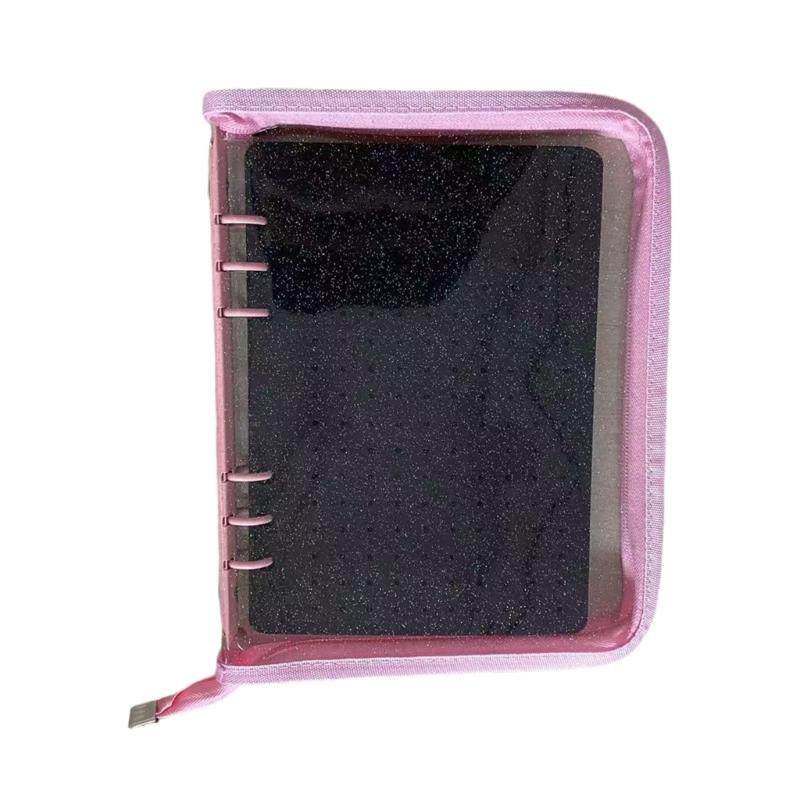 

8 Pages Pin Organizer Book Portable Travel Friendly Display Holder Felt Texture for Brooch Collectors with Clear Cover рожевий